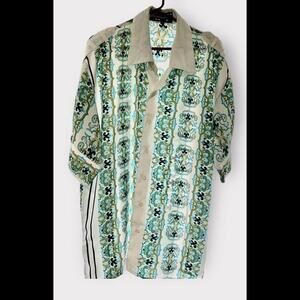 Royal Prestige PD Men's XL  Boho Bohemian Vtg 90s Geometric Button Up